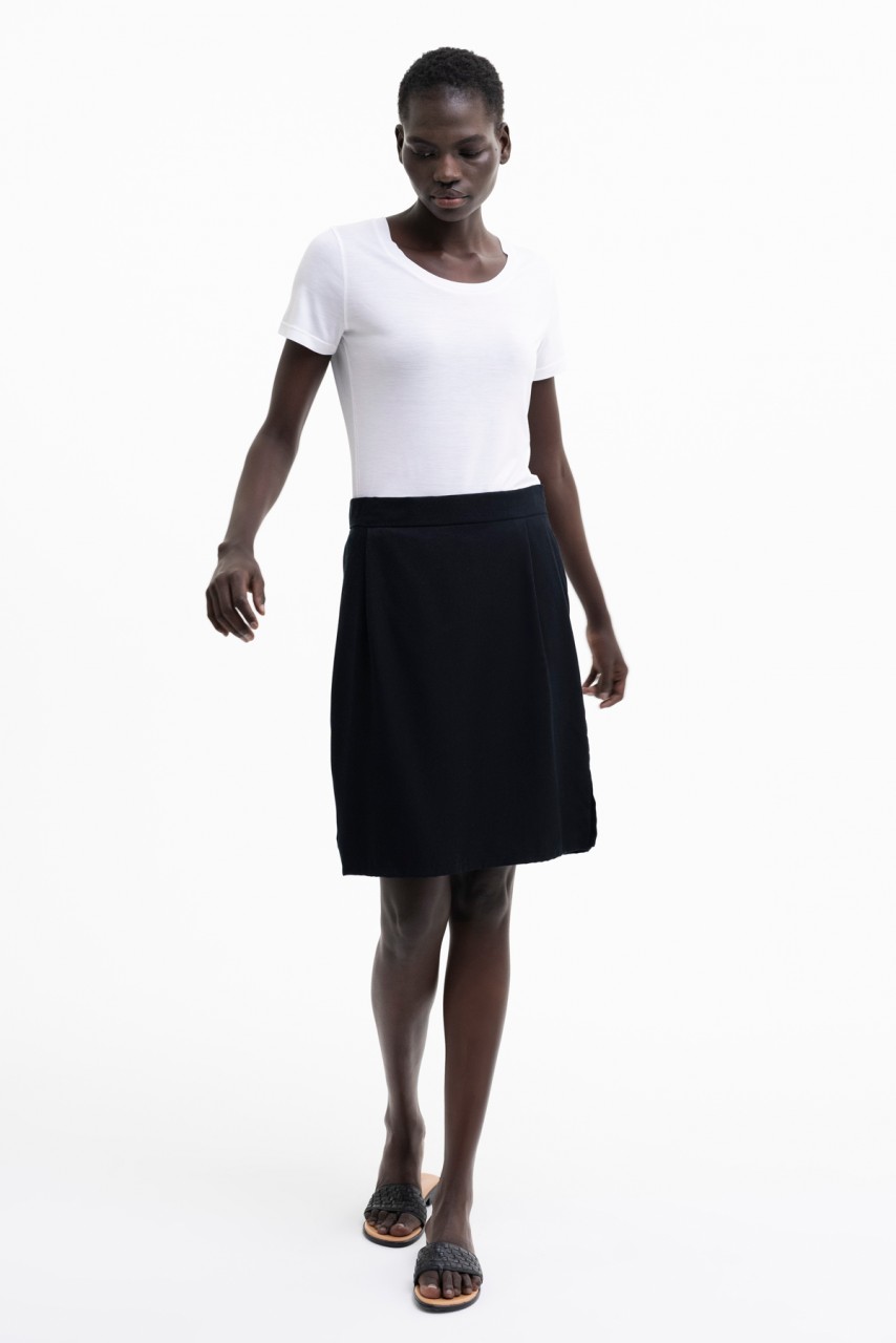 MARY FITTED T-SHIRT tencel white cream &amp; black